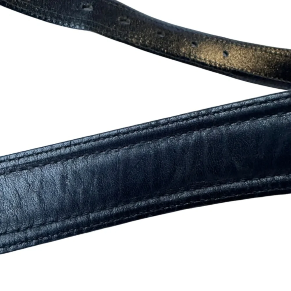 Vintage CHRISTIAN DIOR Black Glove Leather Men's Belt Size 36 Made In Spain - Picture 10 of 11